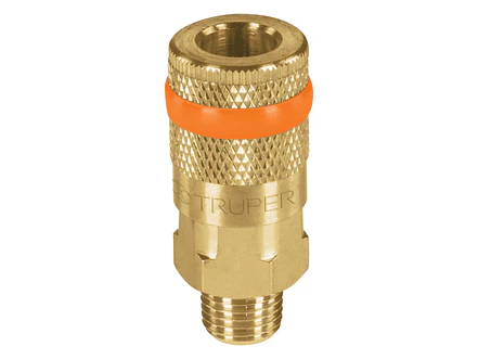 Cople de latón, cuerda 1/4 NPT, macho, Truper 19085 - Foto 1 | aztools.co