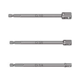 Juego de adaptadores largos para copas,1/4,3/8 y 1/2", 3pzas TRUPER 19599