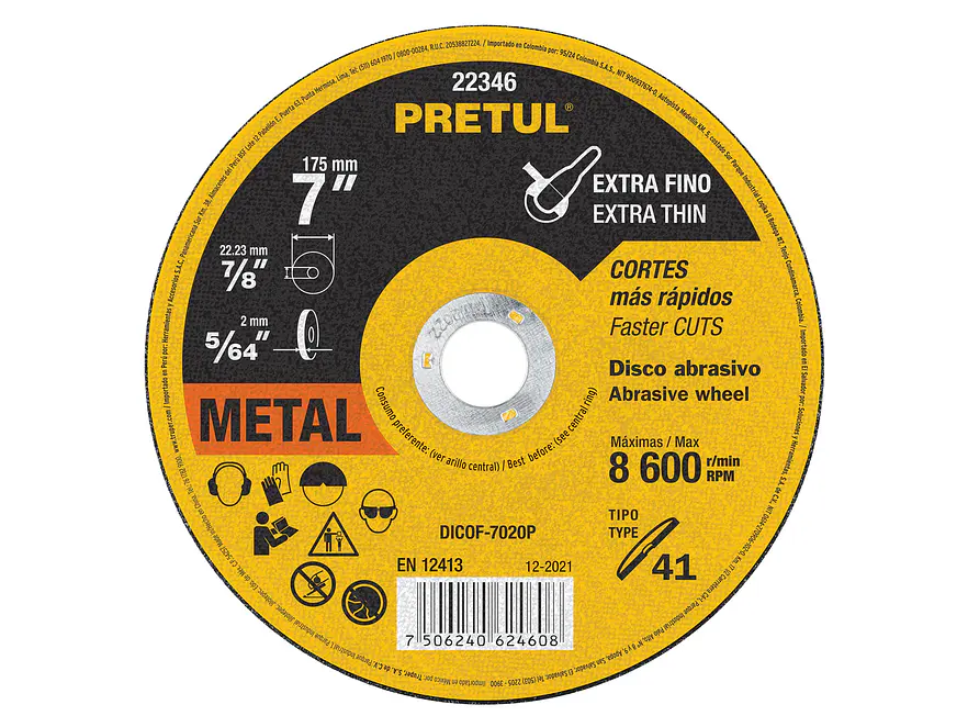 Disco Tipo 41 para corte extrafino de metal 7
