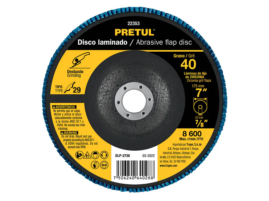 Disco laminado flap, Tipo 29, 7