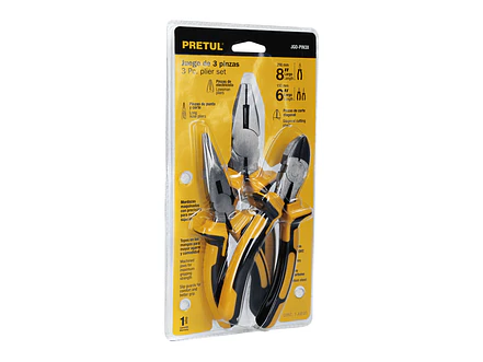 Juego de alicates 3 piezas  mango comfort grip Pretul PRETUL 22966 - Envío a todo Colombia | aztools.co