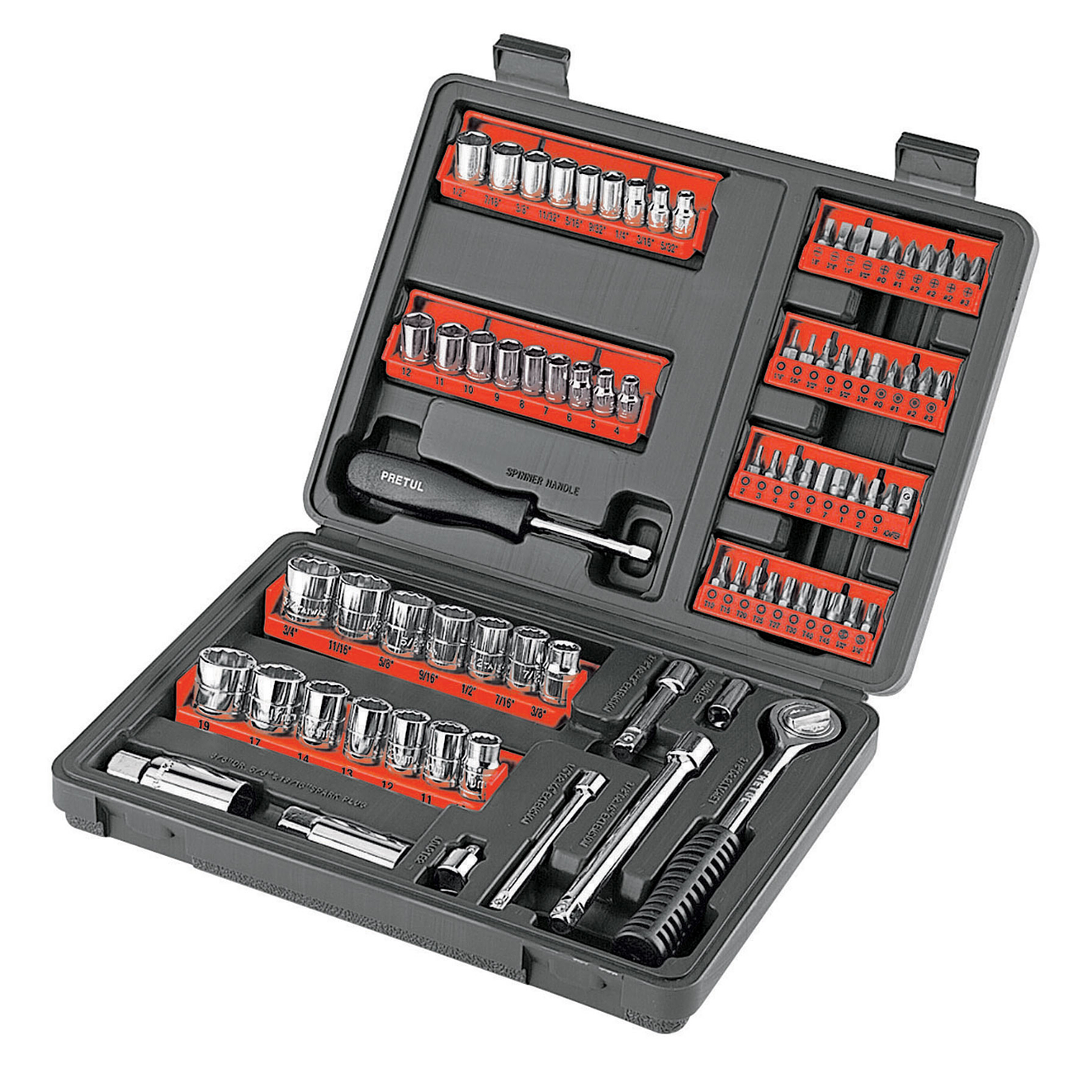 Set de puntas y copas, 90 piezas, Pretul PRETUL 22977 1