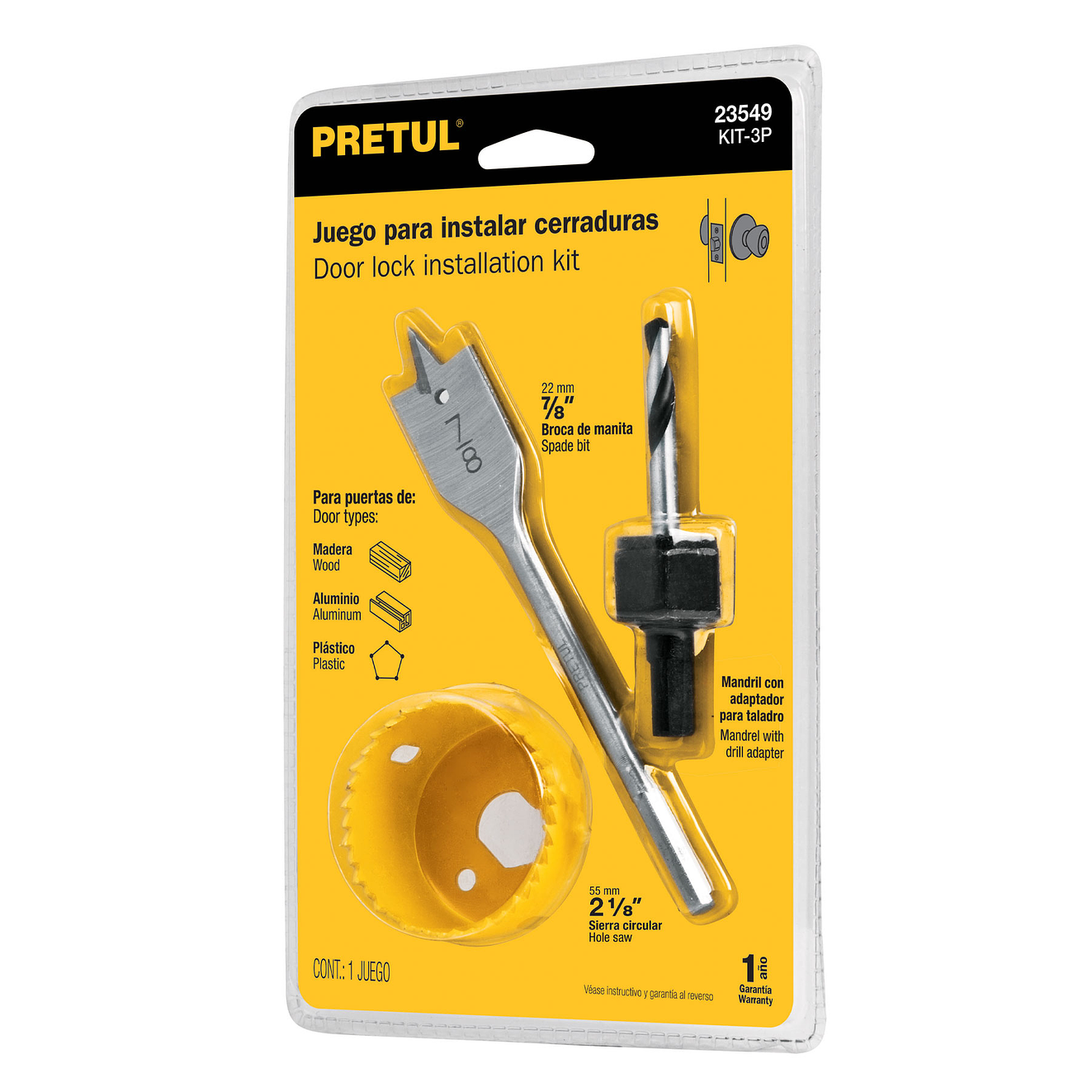 Kit de 3 sierras cortacírculos para madera, Pretul 23549