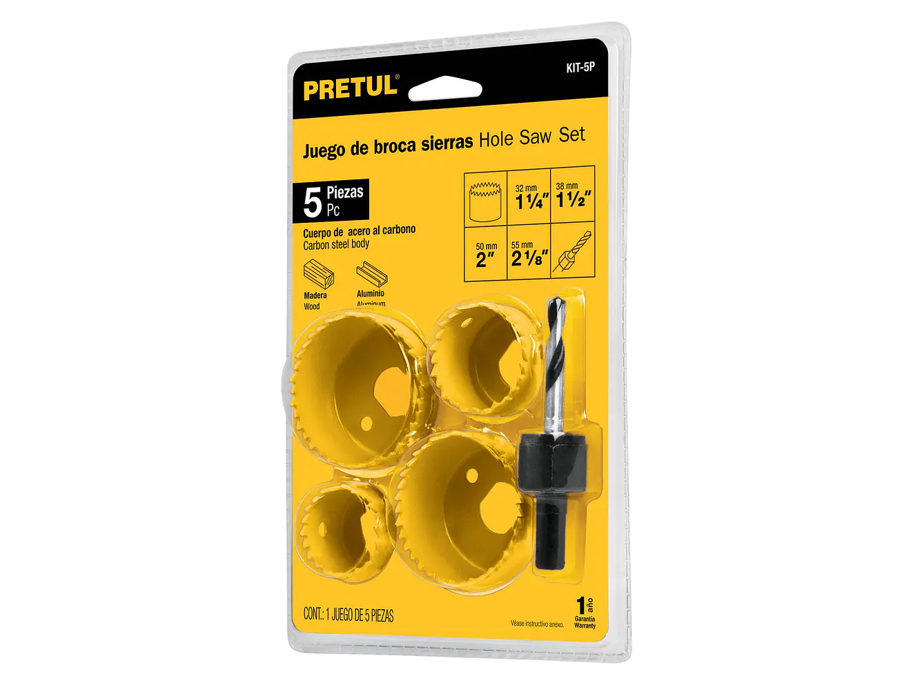 Kit de 5 sierras cortacírculos para madera, Pretul 23550 - Foto 1 | aztools.co