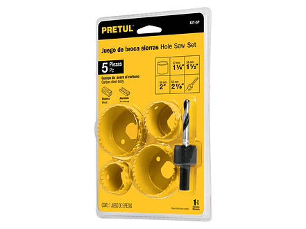 Kit de 5 sierras cortacírculos para madera, Pretul 23550 - Foto 1 | aztools.co