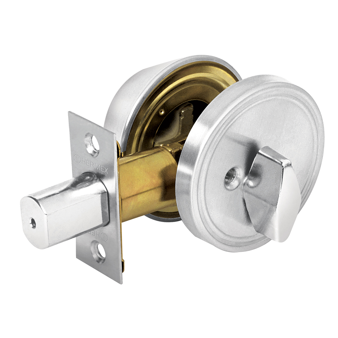 Cerrojo cilindro mariposa cromo mate HERMEX 23614