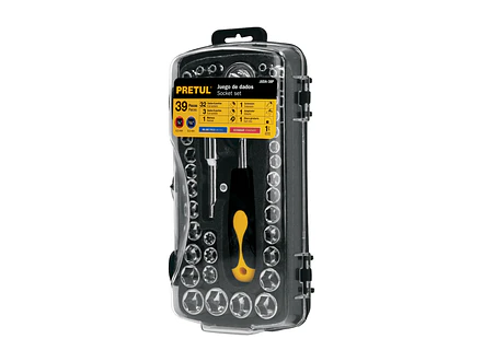 Juego de ratchet y copas Pretul 23969, 39 piezas,  - Foto 1 | aztools.co
