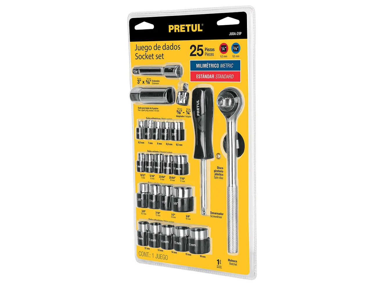 Juego de mecánico Pretul 23974, 25 piezas,  - Foto 1 | aztools.co