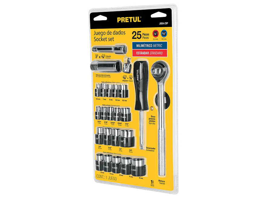 Juego de mecánico Pretul 23974, 25 piezas,  - Foto 1 | aztools.co