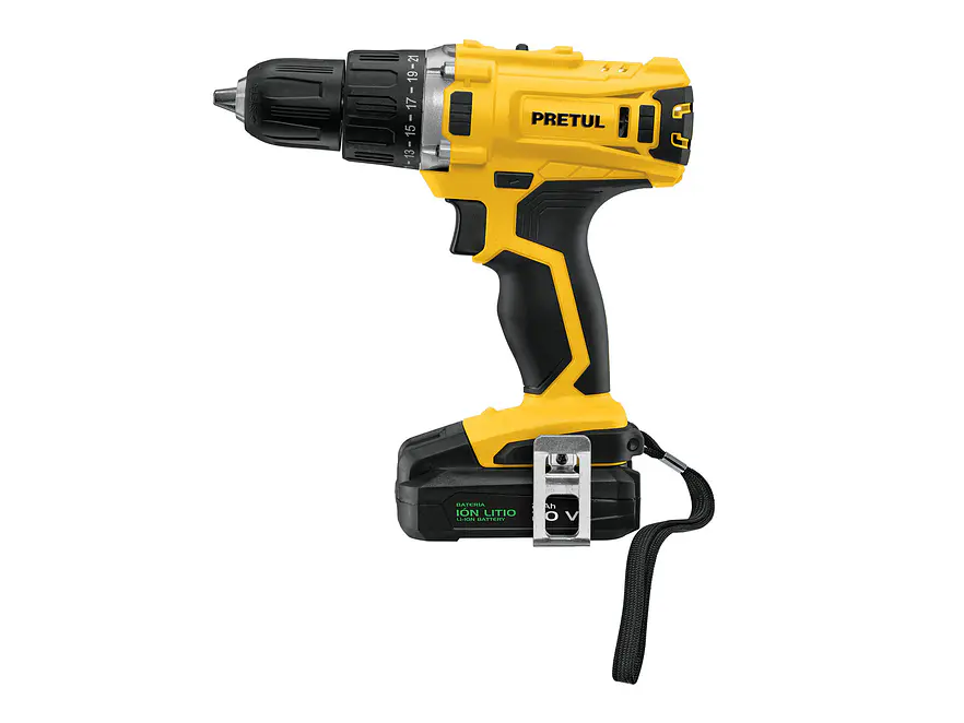 Taladro inalámbrico 3/8' Pretul 26118 , batería ion litio 20 V