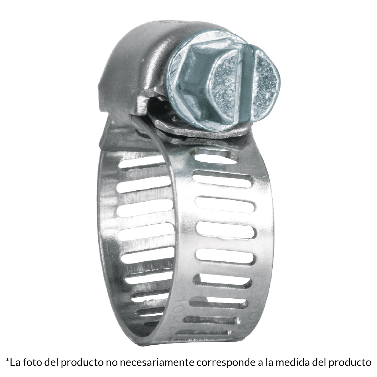 Mini-abrazadera reforzada, acero inox #6, 1/2