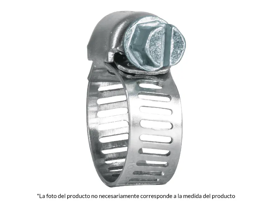 Mini-abrazadera reforzada, acero inox #6, 1/2