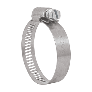 Abrazadera reforzada, acero inox #24, 1-1/4