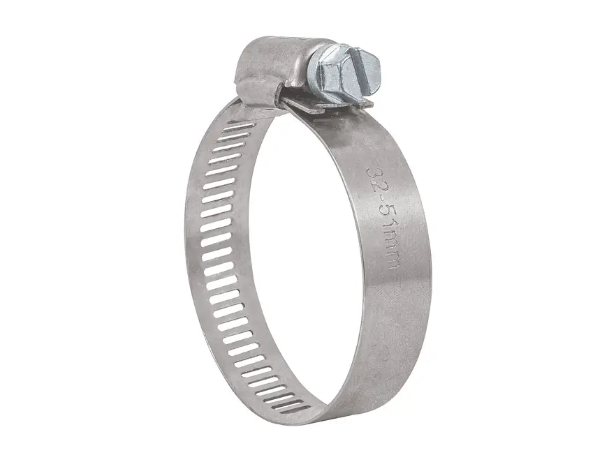 Abrazadera reforzada, acero inox #24, 1-1/4