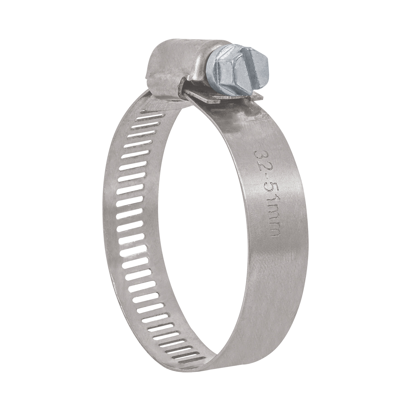 Abrazadera reforzada, acero inox #28, 1-1/2