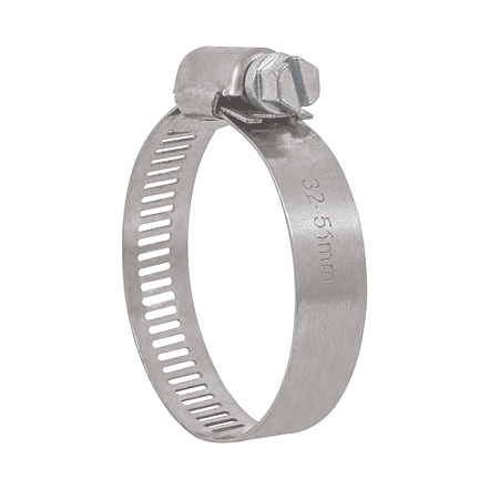 Abrazadera reforzada, acero inox #28, 1-1/2