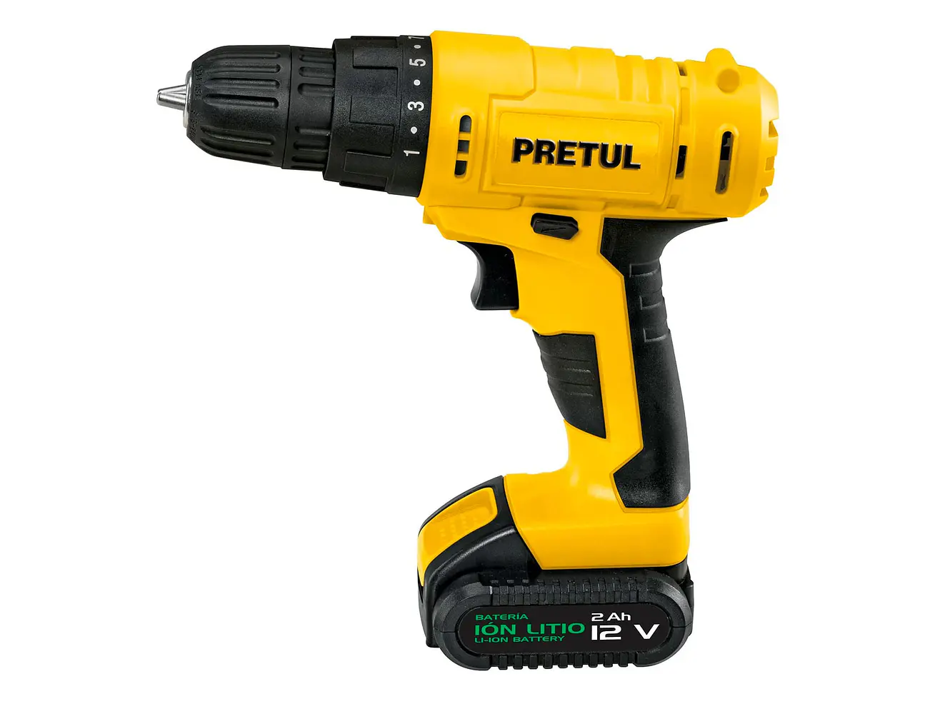 Taladro inalámbrico Pretul 29975 batería ion litio 12 V  - Foto 1 | aztools.co