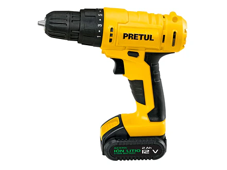 Taladro inalámbrico Pretul 29975 batería ion litio 12 V  - Foto 1 | aztools.co
