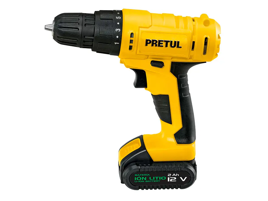 Taladro inalámbrico Pretul 29975 batería ion litio 12 V  - Foto 1 | aztools.co