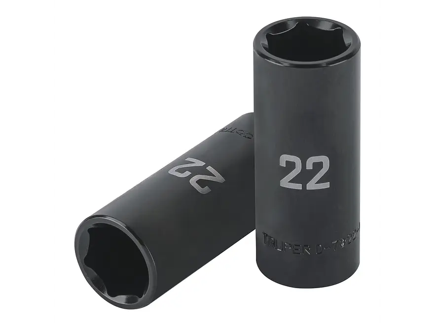 Dado largo de impacto de 22mm, 6 puntas, cuadro 1/2'
