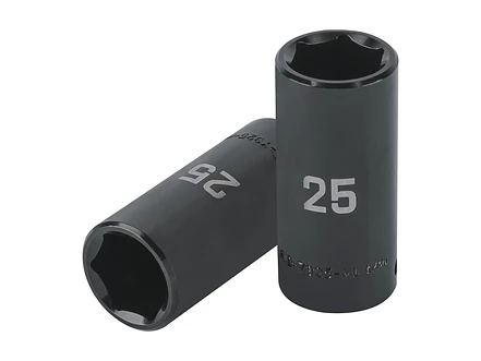 Dado largo de impacto de 25mm, 6 puntas, cuadro 1/2'