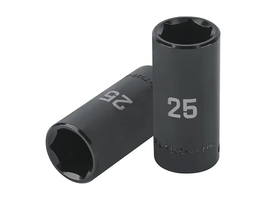 Dado largo de impacto de 25mm, 6 puntas, cuadro 1/2'