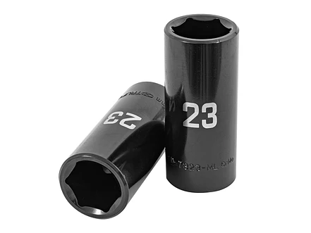 Dado largo de impacto de 23mm, 6 puntas, cuadro 1/2'