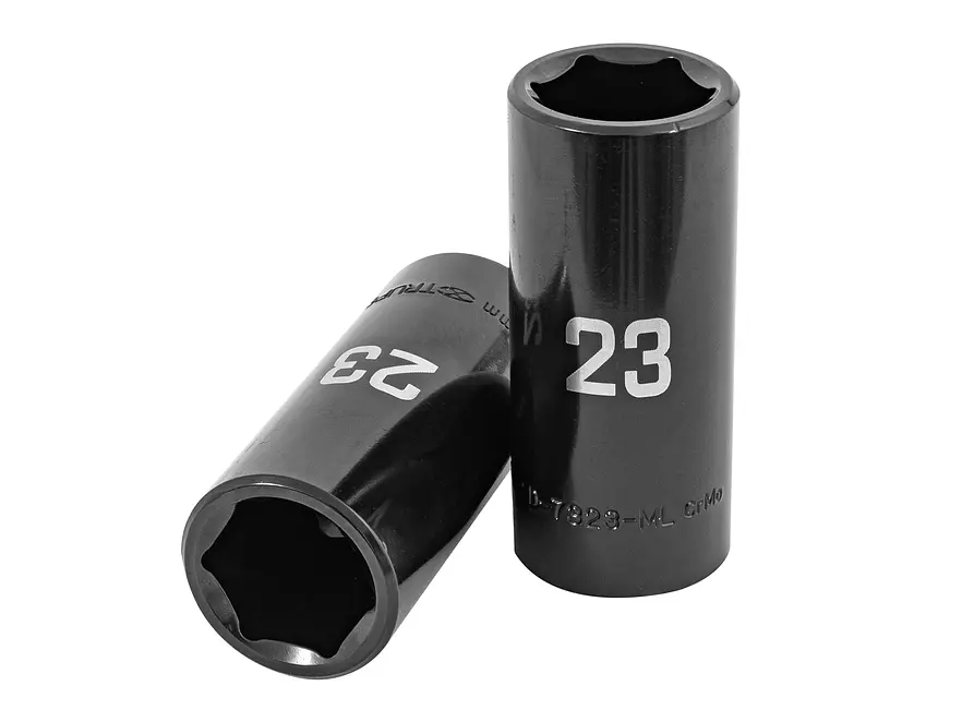 Dado largo de impacto de 23mm, 6 puntas, cuadro 1/2'