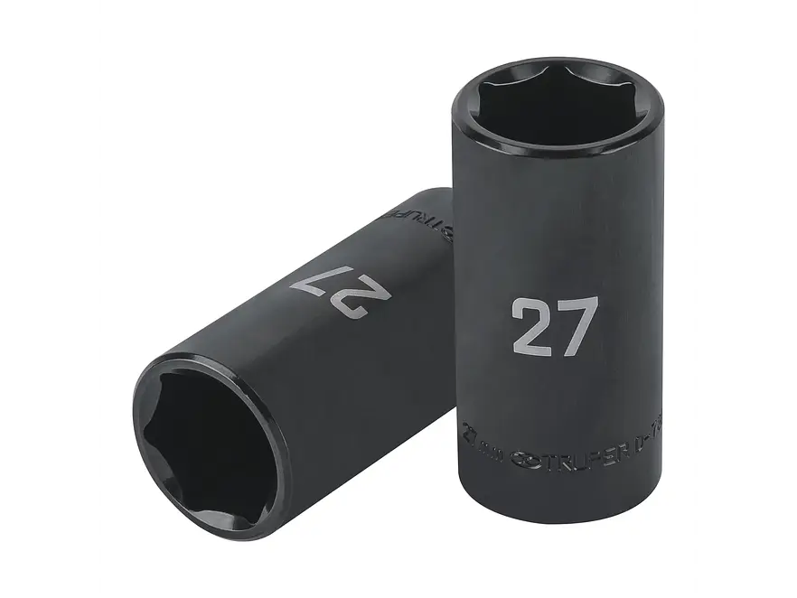 Dado largo de impacto de 27mm, 6 puntas, cuadro 1/2'