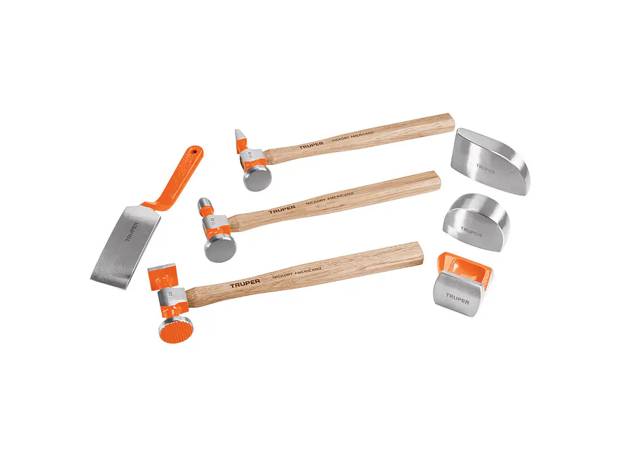 Juego 7 piezas de martillos y entibadores para hojalatero Truper 100785 - Foto 1 | aztools.co
