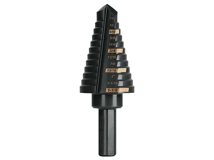 Broca escalonada óxido negro 12 escalones 7/16' a 1-1/8' TRUPER 101458 - Envío a todo Colombia | aztools.co