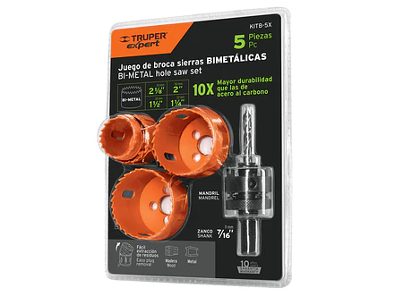 Juego de 5 brocasierras bimetálicas, Truper 100815 - Foto 1 | aztools.co