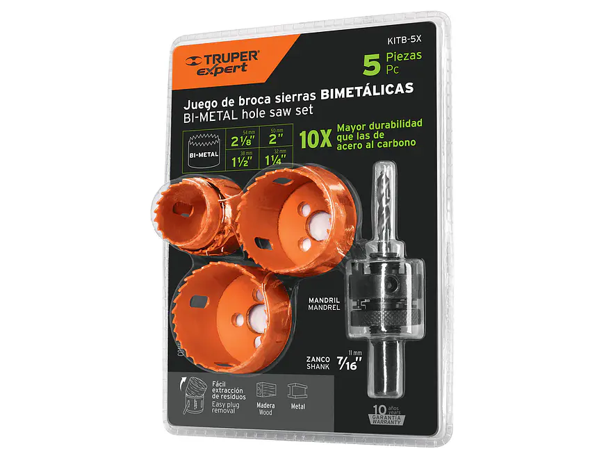Juego de 5 brocasierras bimetálicas, Truper 100815 - Foto 1 | aztools.co