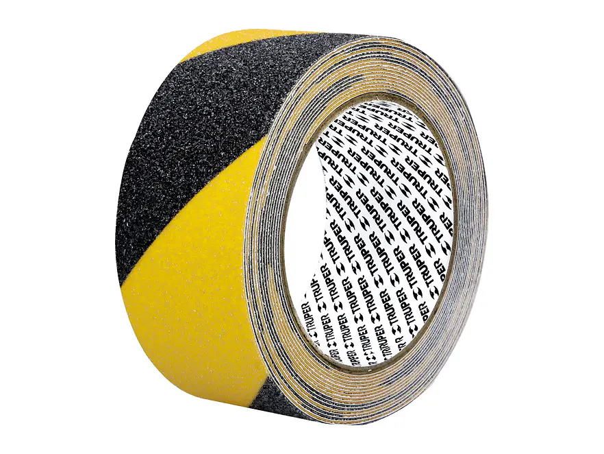 Cinta antiderrapante ama/negra con abrasivo Truper 101448, 50mm x 5m