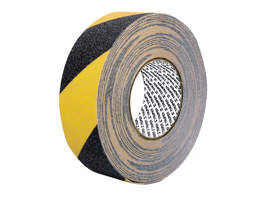 Cinta antiderrapante ama/negra con abrasivo Truper 101449, 50mm x 18m