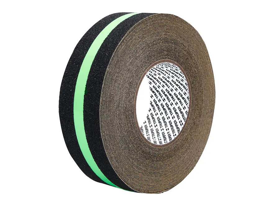 Cinta antiderrapante fotoluminiscente con abrasivo Truper 101451, 50mm x 18m