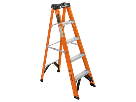 Escalera de tijera tipo ll Truper 100224 4 peldaños fibra de vidrio  - Foto 1 | aztools.co