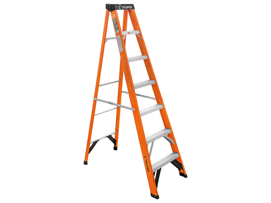 Escalera de tijera Truper 100226 tipo ll 6 peldaños fibra de vidrio  - Envío a todo Colombia | aztools.co