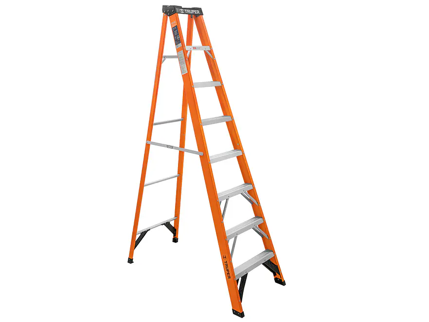 Escalera de tijera Truper 100227, tipo ll 7 peldaños, fibra de vidrio  - Foto 1 | aztools.co