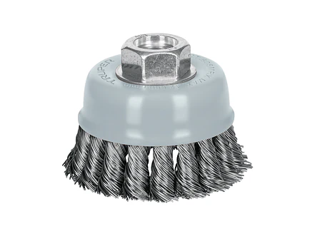 Carda de copa, alambre trenzado grueso, 3', Multi rosca