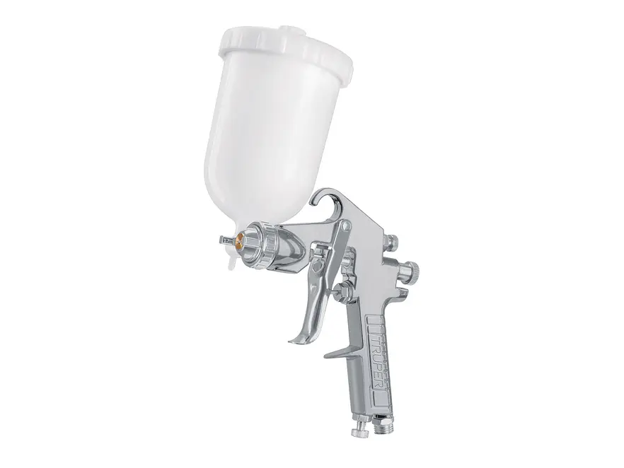 Pistola para pintar Truper 101856, gravedad LVMP, vaso plástico, boq 1.7 mm - Foto 1 | aztools.co