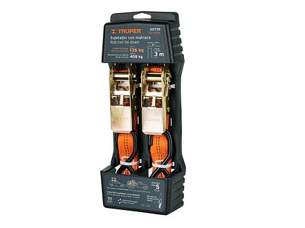 Juego de sujetadores con matraca, carga máx 400 kg, 2 piezas Truper 101739 - Foto 1 | aztools.co