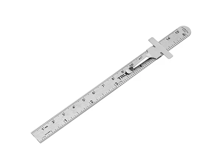 Regla de acero inoxidable de bolsillo, 15 cm