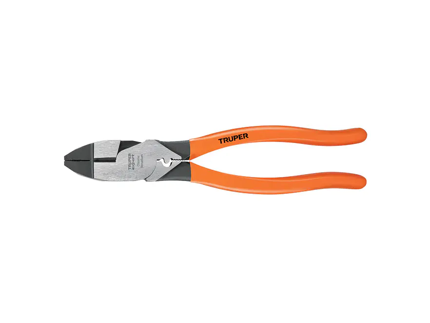 Pinza p/electricista 9' c/ponchadora de terminales, Expert
