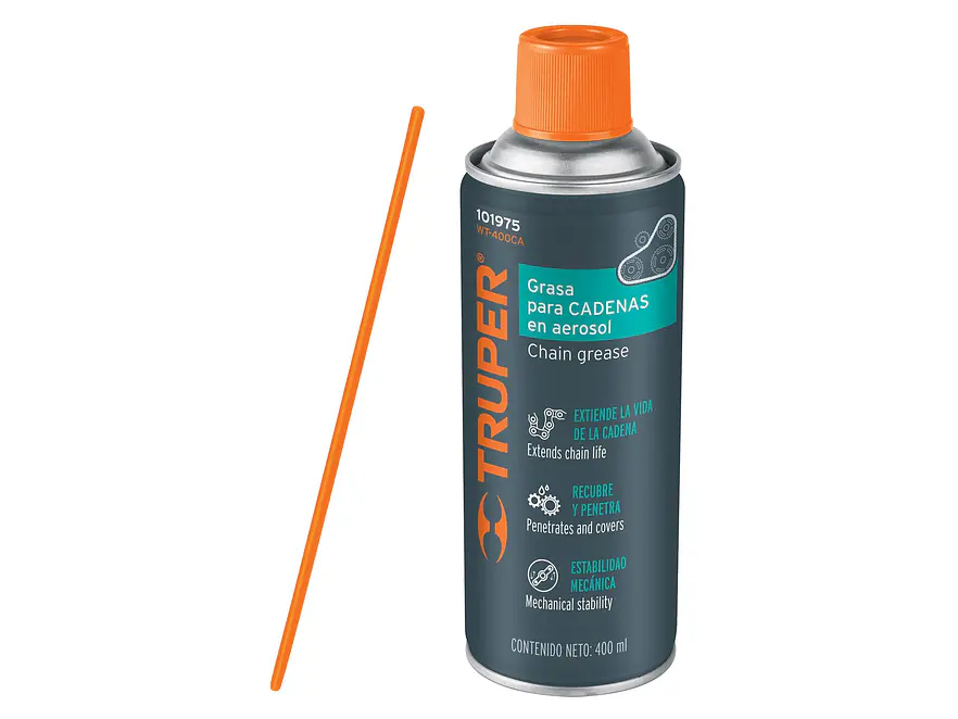Lubricante de cadenas Truper 101975, en aerosol 400 ml  - Foto 1 | aztools.co