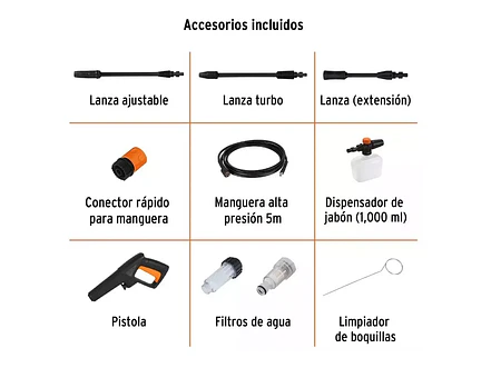 Hidrolavadora Eléctrica Truper 101593 1500 PSI HILA-1500 | 1.9 HP, 127V, con Jabonera - Foto 3 | aztools.co