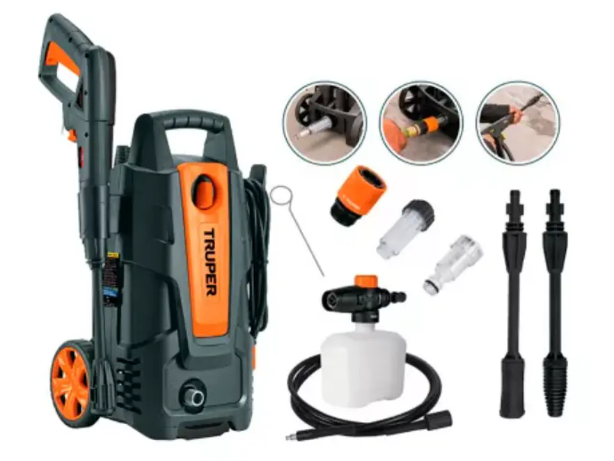 Hidrolavadora Eléctrica Truper 101593 1500 PSI HILA-1500 | 1.9 HP, 127V, con Jabonera - Foto 1 | aztools.co