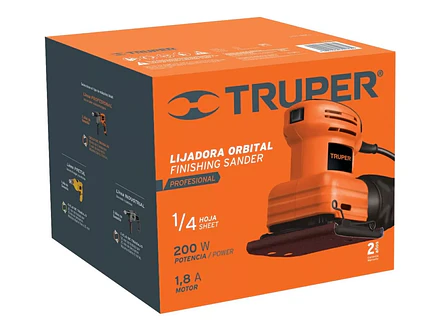 Lijadora profesional orbital Truper 16682, BSC-7 LIOR-1/4A2 naranja 60Hz 200W - Foto 6 | aztools.co