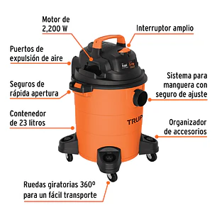 Aspiradora para Sólidos y Líquidos Truper ASP-06 12092 3 HP 23 Litros 