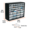 Caja Organizador 64 Compartimientos 50 Cm Truper 10895 Color Negro